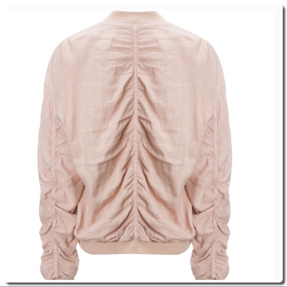 Free People Ruched Linen Bomber - Picture 3 of 8